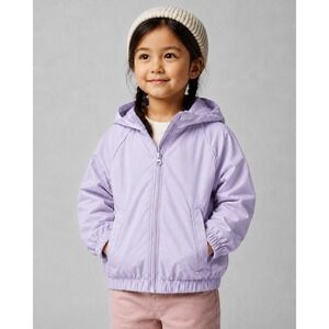 All in Motion Girls Lavender Purple Windbreaker Jacket XS‎ 4/5 Mesh Lined Zip Up